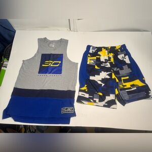 Under Armour Gray and Blue Tank Top with Graphic